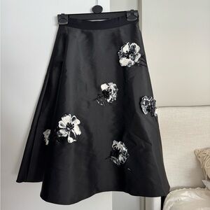 Sachin + Babi Black and White Floral A-Line Skirt